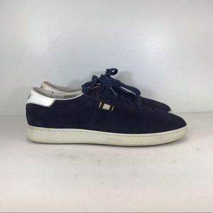 APRIX NAVY BLUE SUEDE LEATHER LOW TOP SNEAKERS EUR SZ 49 US SZ 9